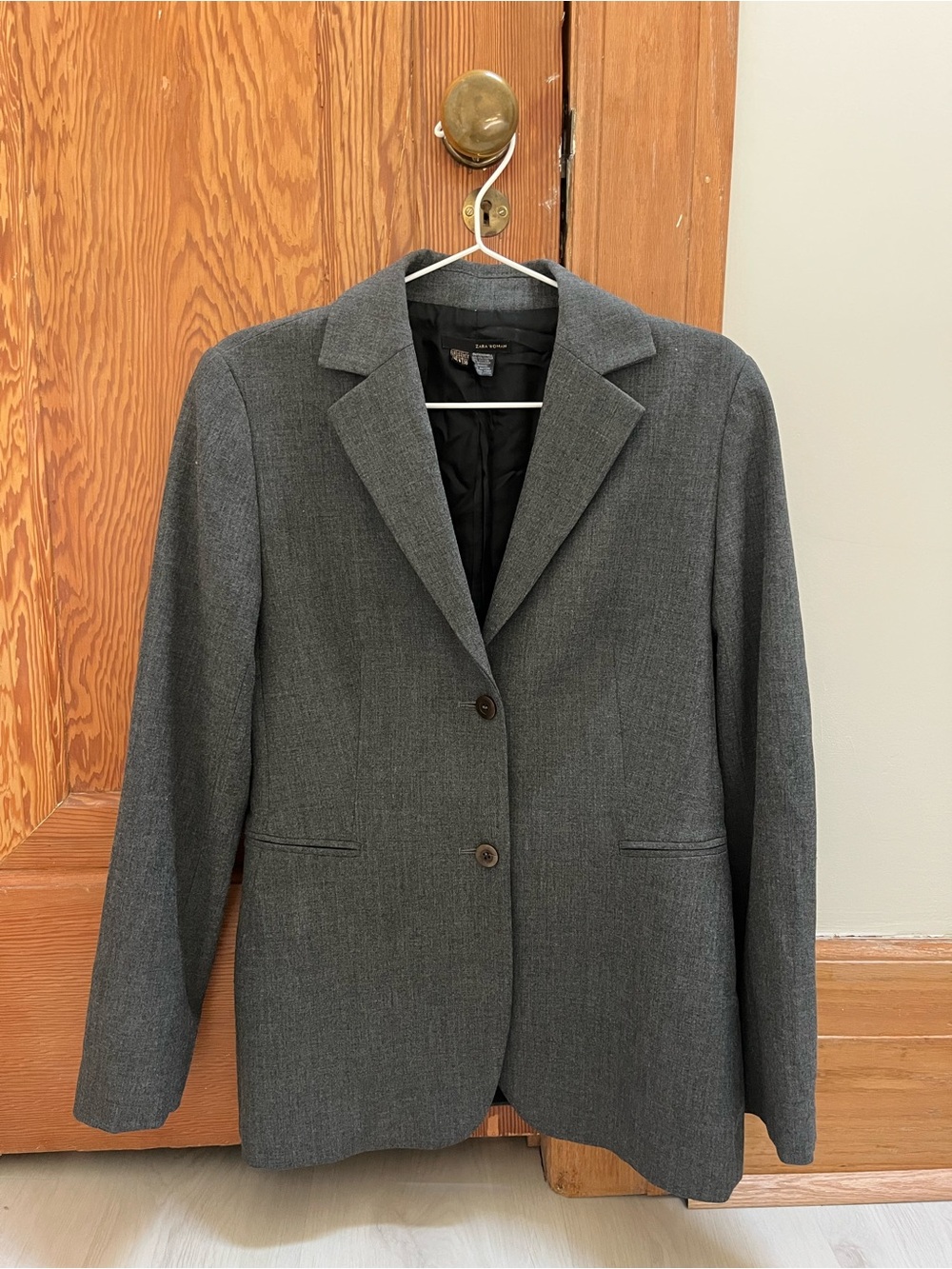 Zara Women's Gray Tailored Two-Button Blazer